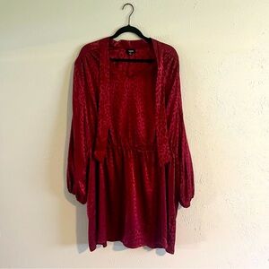 Tacera Animal Print Tie Neck 2X